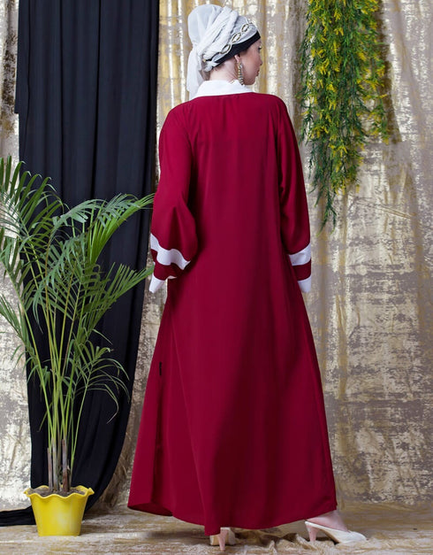 Dubai contrast band with inner Dubai Kaftan Red